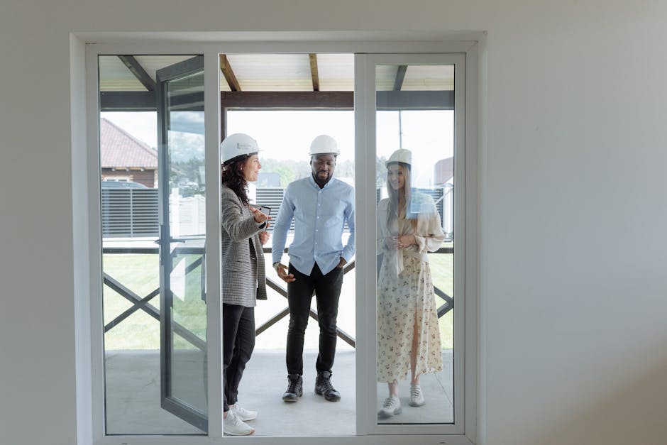Professional contractor team working on exterior home services